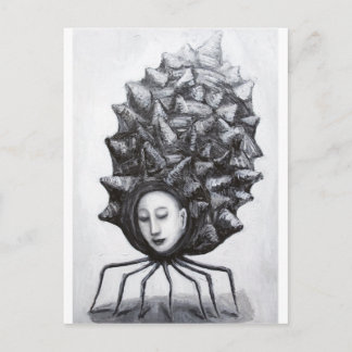 Maus in einer Muschel (Surrealismus) Postkarte