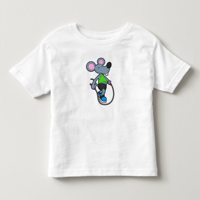 Maus in Fitness mit Seil Kleinkind T-shirt (Vorderseite)