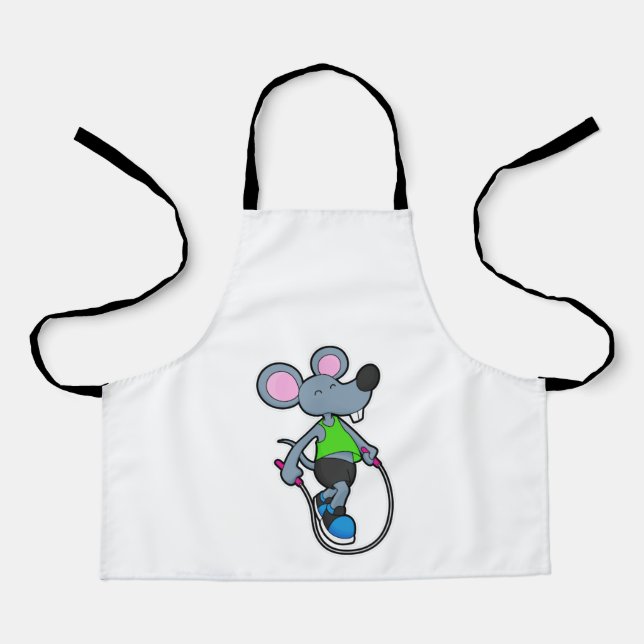 Maus in Fitness mit Seil Schürze (Vorderseite)