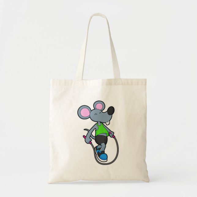 Maus in Fitness mit Seil Tragetasche (Vorne)