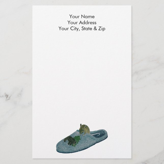 Maus in Slipper Briefpapier (Vorderseite)