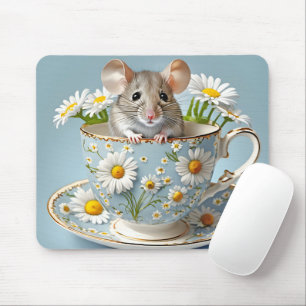 Maus in Teacup mit Milchprodukten Mousepad