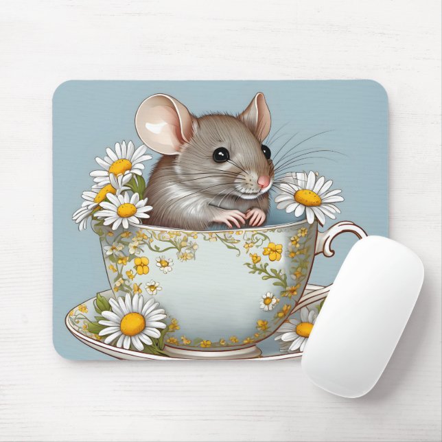 Maus in Teetasse Mousepad (Mit Mouse)