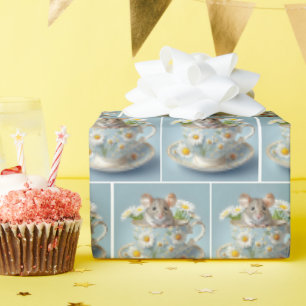 Maus in Vintager Verbindung Geschenkpapier