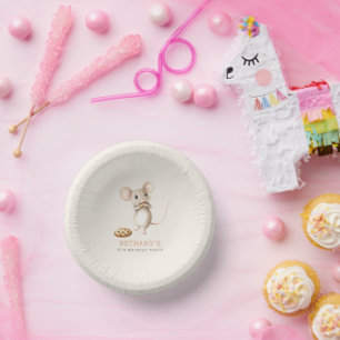 Maus isst Cookies 5te Geburtstagsparty Pappteller