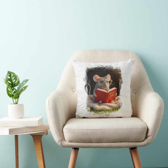Maus liest ein Buch Kissen (Stuhl )