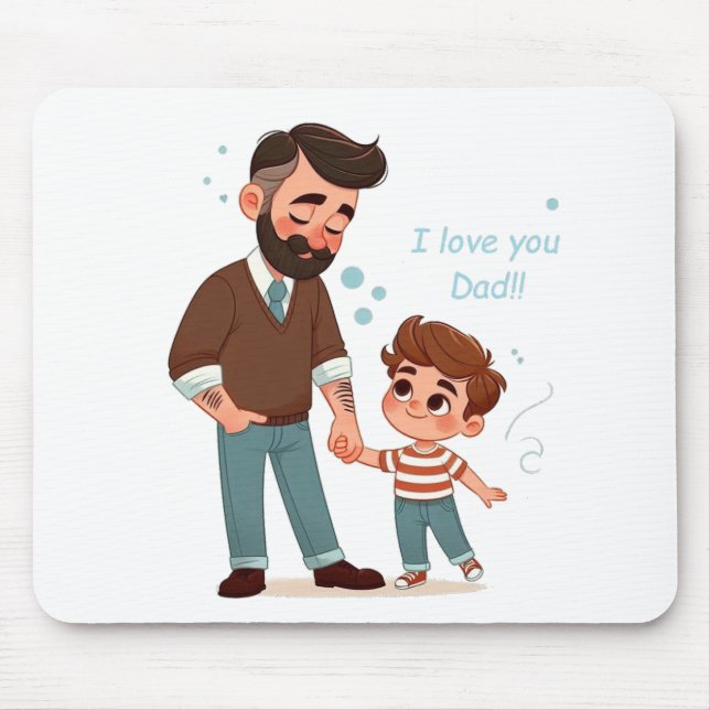 Maus Matte mit Widmung für Papa. Mousepad (Vorne)