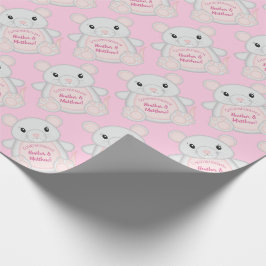 Maus Mäuse Baby Dusche Rosa Geschenkpapier