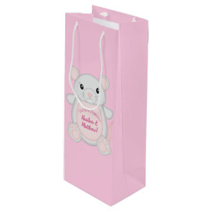 Maus Mäuse Baby Dusche Rosa Geschenktüte Für Weinflaschen