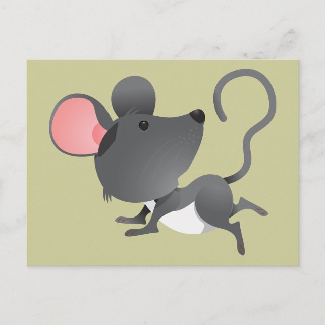Maus Mäuse Rat Nagetiere Niedlicher Cartoon Tier Postkarte (Vorderseite)