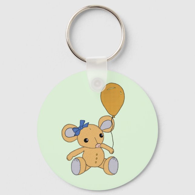 Maus mit Ballon Schlüsselanhänger (Vorderseite)