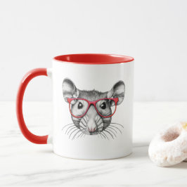 Maus mit Brille, Mäuse Liebhaber Tasse