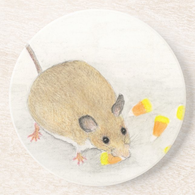 Maus mit Candy Corns Getränkeuntersetzer (Vorne)