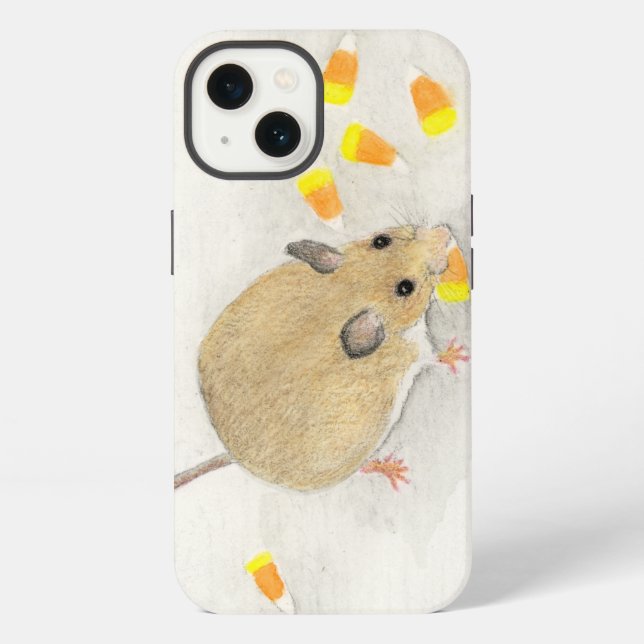 Maus mit Candy Corns iPhone Hülle (Rückseite)