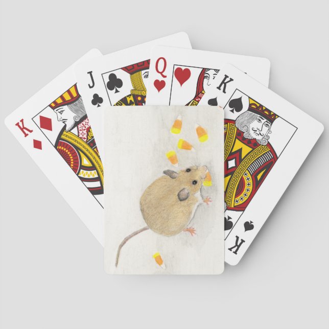Maus mit Candy Corns Spielkarten (Rückseite)