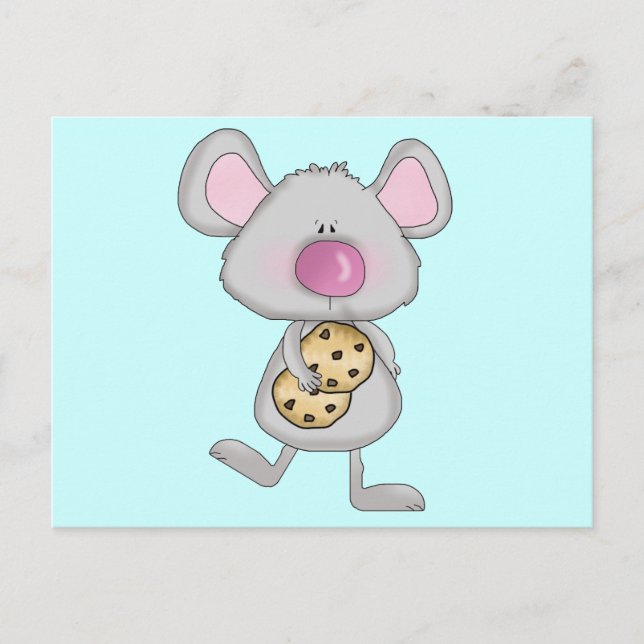Maus mit Cookies Tshirts und Geschenke Postkarte (Vorderseite)