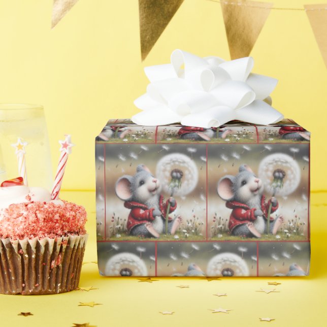 Maus mit einem Lüster Geschenkpapier (Geburtstagsparty)