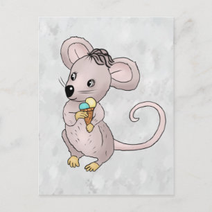 Maus mit Eis Postkarte