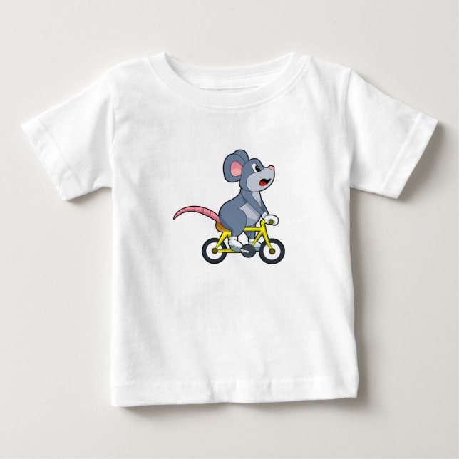 Maus mit Fahrrad Baby T-shirt (Vorderseite)