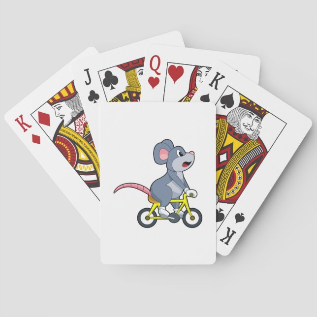 Maus mit Fahrrad Spielkarten (Rückseite)