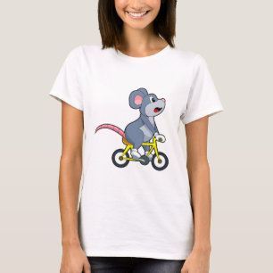Maus mit Fahrrad T-Shirt