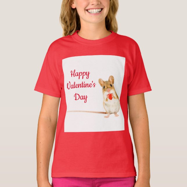 Maus mit Herz-T - Shirt (Vorderseite)