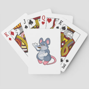Maus mit Kaffee-Cup Spielkarten