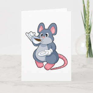 Maus mit Kaffeetasse Karte