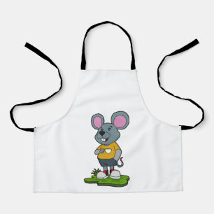 Maus mit Kaffeetasse Schürze