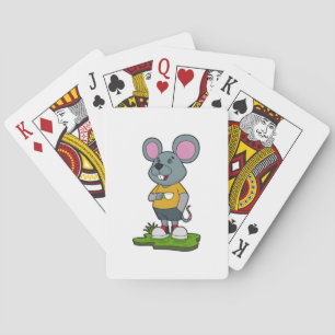 Maus mit Kaffeetasse Spielkarten
