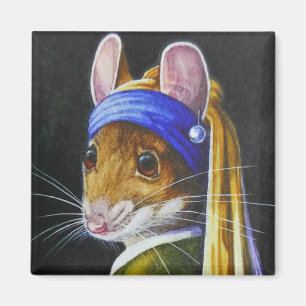 Maus mit Perle, die Parody-Wasserfarbenart verdien Magnet