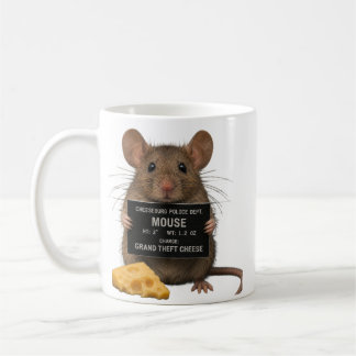 Maus-Mugshot: Großer Käseraub Kaffeetasse