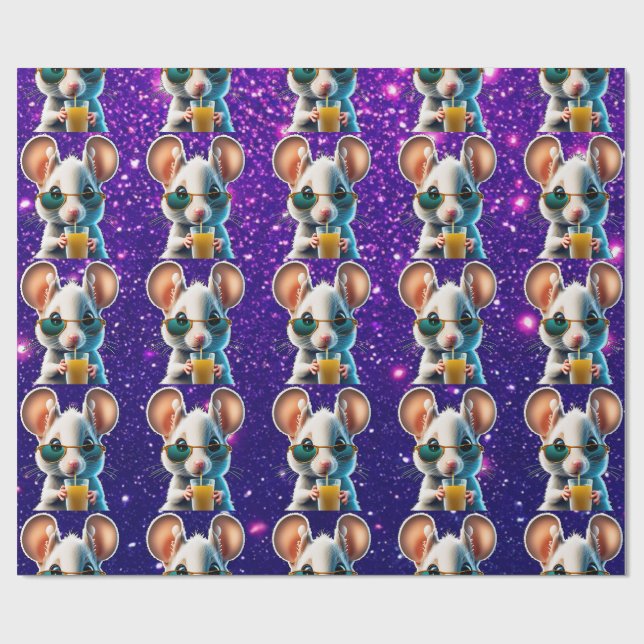 Maus Niedlich charmant Themed-Geschenkwrake Geschenkpapier (Flach)