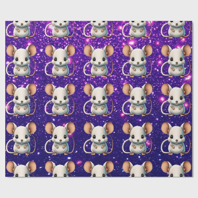 Maus Niedlich charmant Themed-Geschenkwrake Geschenkpapier (Flach)