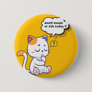 Maus oder Fisch? - lustiges Haustier - Tief denken Button