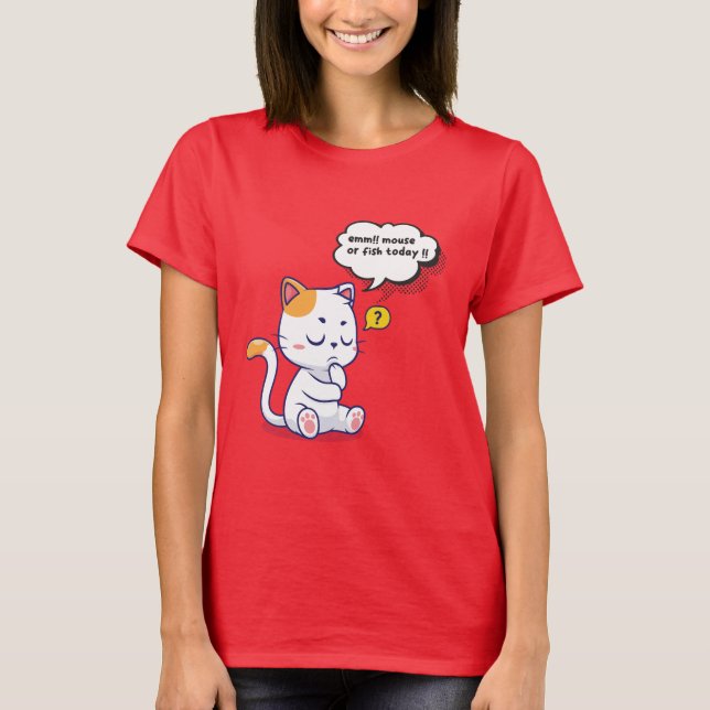 Maus oder Fisch? - lustiges Haustier - Tief denken T-Shirt (Vorderseite)