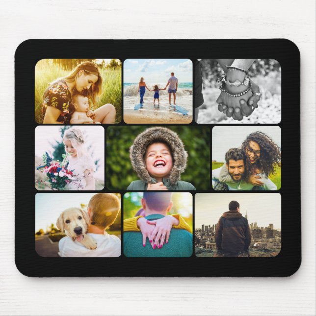Maus Pad Ihre 9 Fotos Template Collage Frame Mousepad (Vorne)