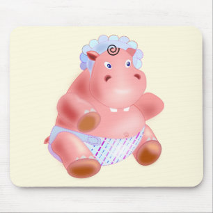 Maus Pad mit Happy Baby Hippo Mousepad