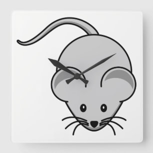 Maus Quadratische Wanduhr