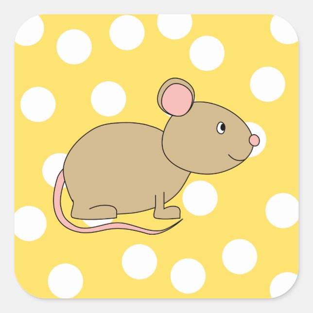 Maus. Quadratischer Aufkleber (Vorderseite)