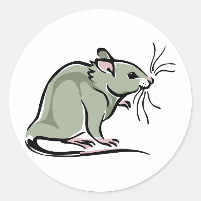 Maus Runder Aufkleber (Vorderseite)