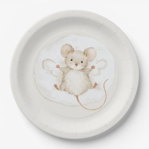 Maus Schnee Engel Winter Weihnachten Pappteller