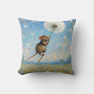 Maus schwimmend auf einem flauschigen Leuchter Kissen