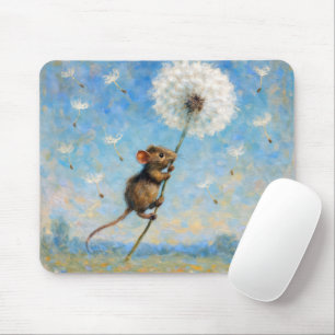 Maus schwimmend auf einem flauschigen Leuchter Mousepad