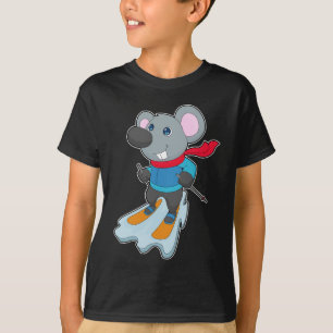 Maus Skifahrer Ski Wintersport T-Shirt