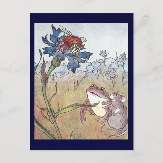 Maus, Toad & Hornet auf der Wiese Postkarte (Vorderseite)