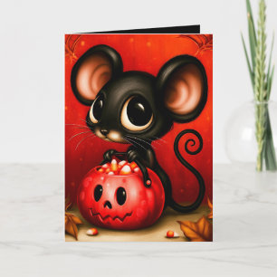 Maus Trick-or-Treat Halloween-Illustration Karte