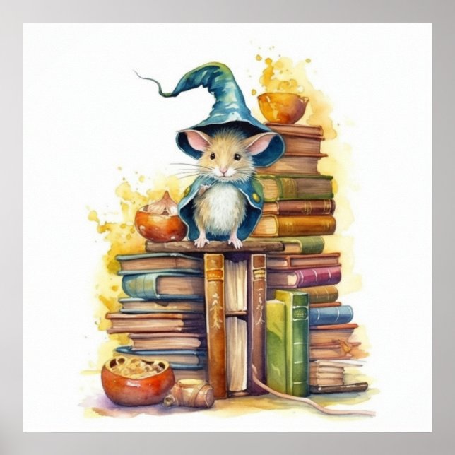 Maus über Büchern 5 Poster (Vorne)