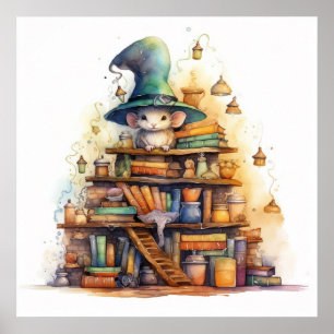 Maus über Büchern 6 Poster