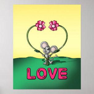 Maus und Blume Poster